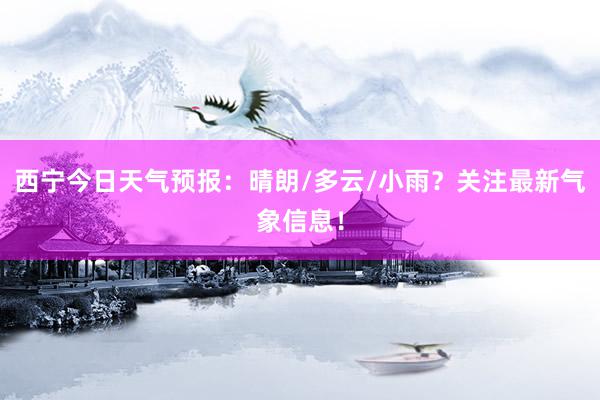 西宁今日天气预报：晴朗/多云/小雨？关注最新气象信息！